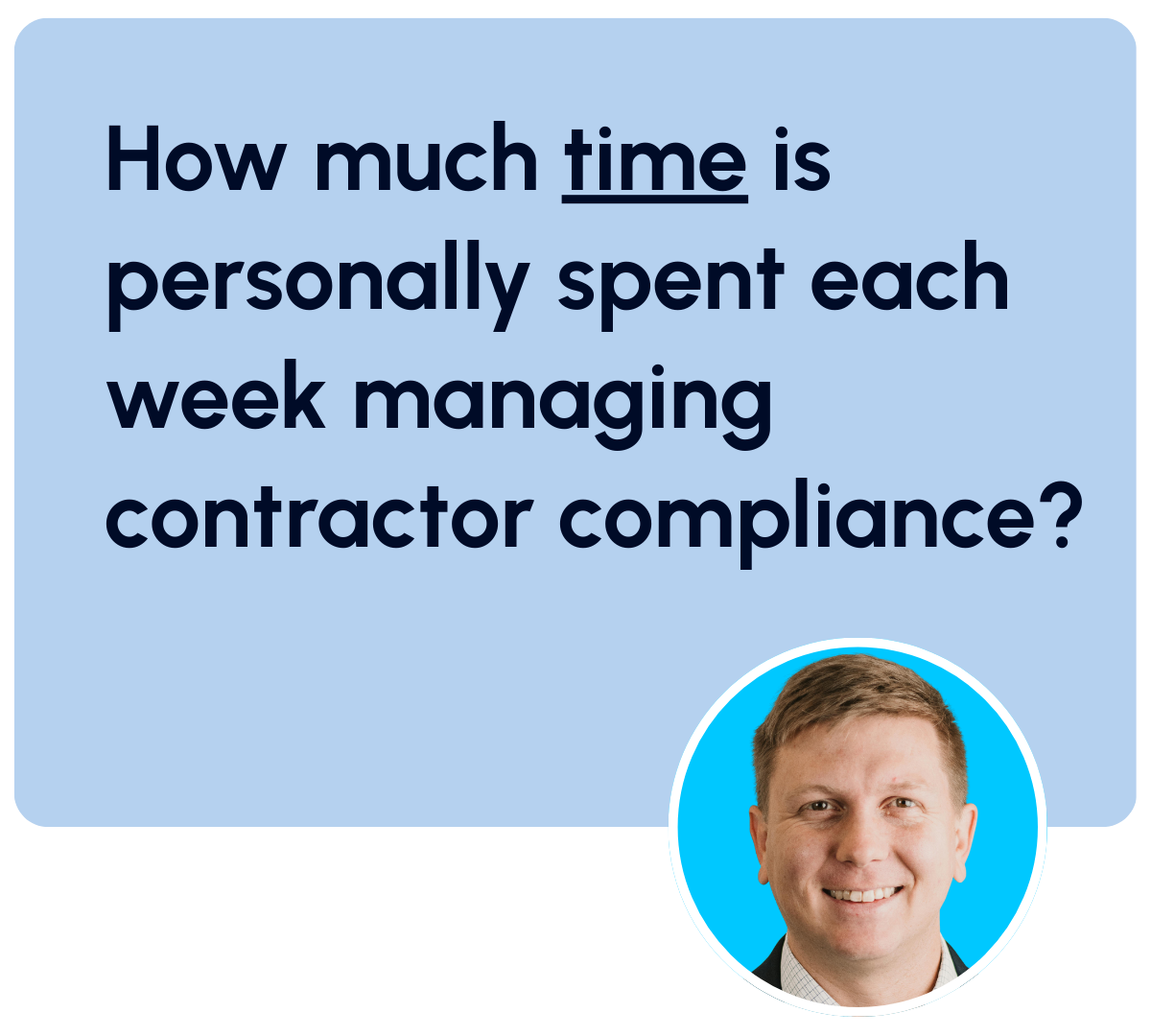 How much time is personally spent each week managing contractor compliance