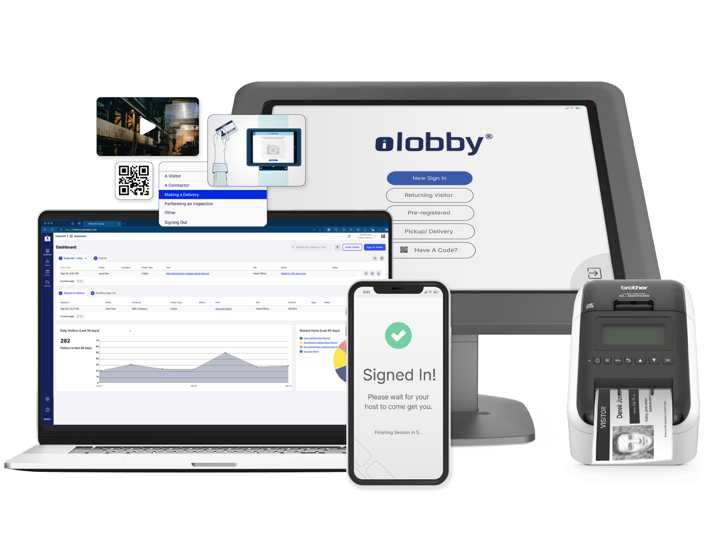 visitor-management-device-bundle-dashboard-badge-printer-login-icons