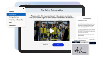 Contractor Safety Training within VisitorOS