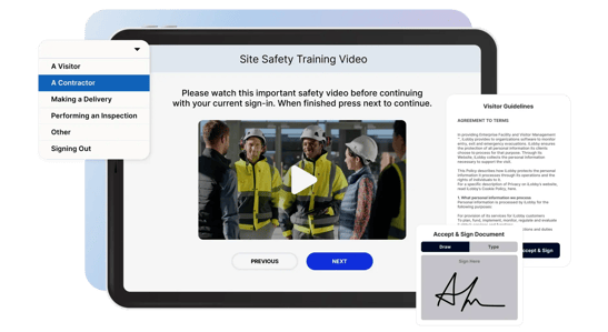 Contractor Safety Training within VisitorOS