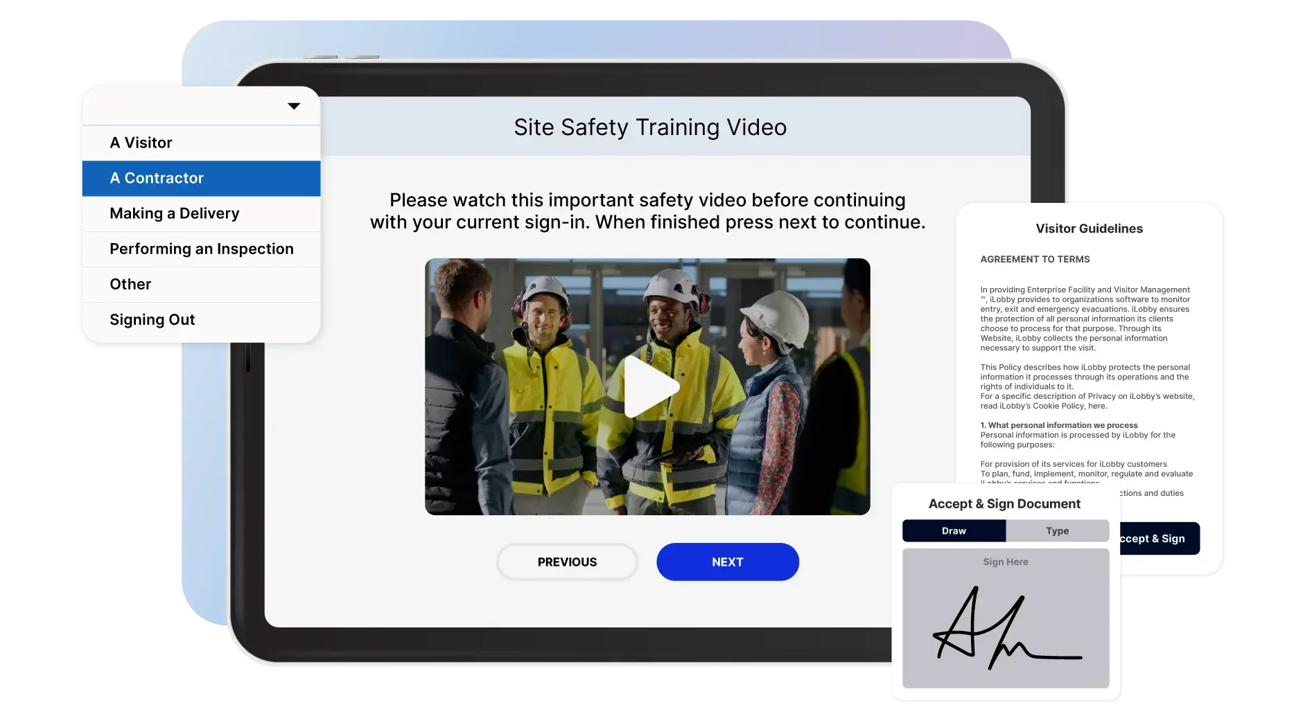 Contractor Safety Training within VisitorOS